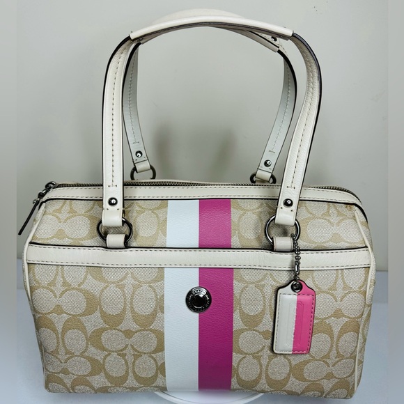 COACH SPEEDY TOTE PINK SIGNATURE C - Picture 6 of 12